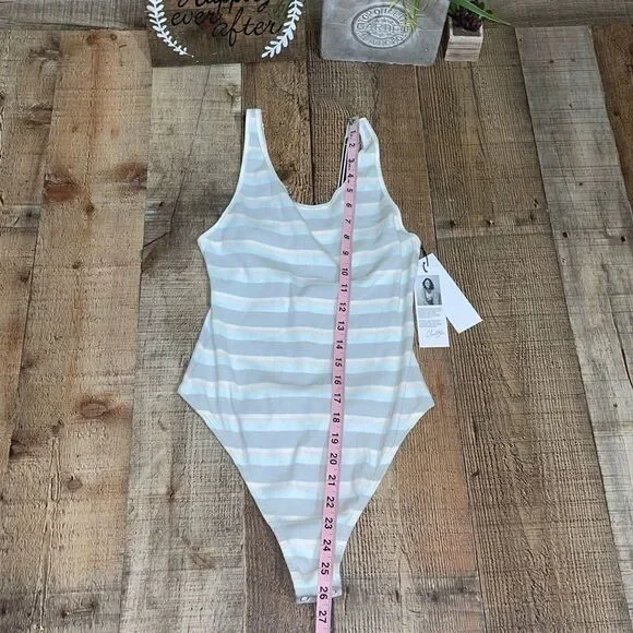 💜 BP x Claudia Sulewski Striped Ribbed Bodysuit Nwt - Picture 12 of 12